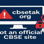 Warning banner for cbsetak org fake CBSE result site